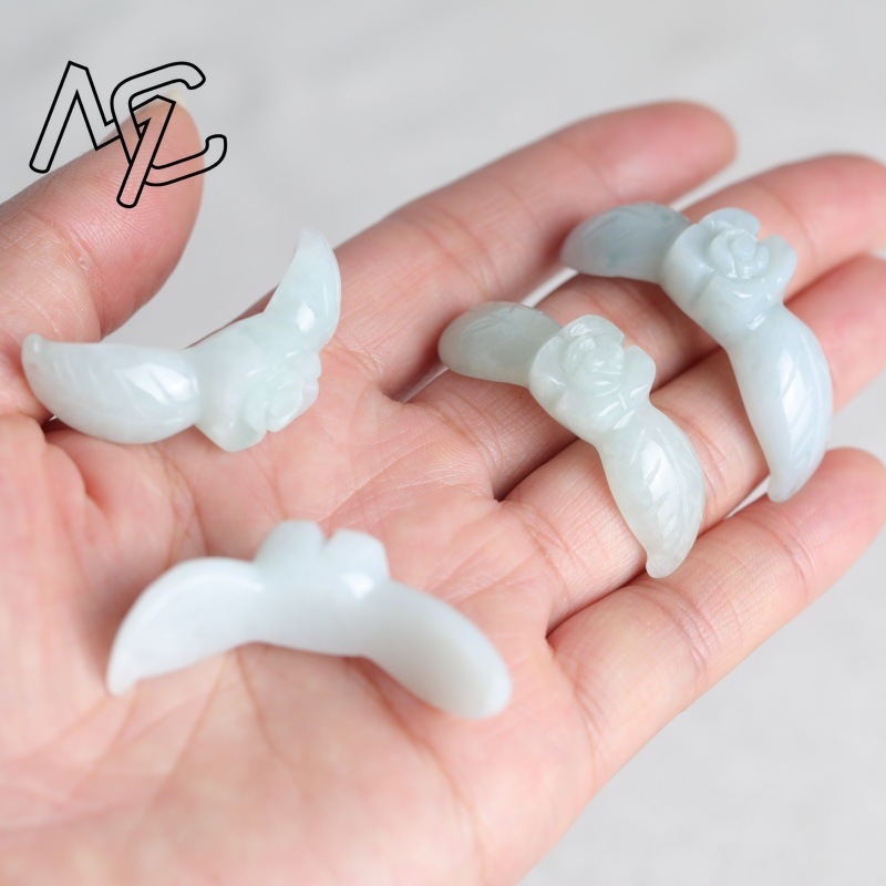 2PC Natural White Jadeite Jade - огляд і ціна Earrings