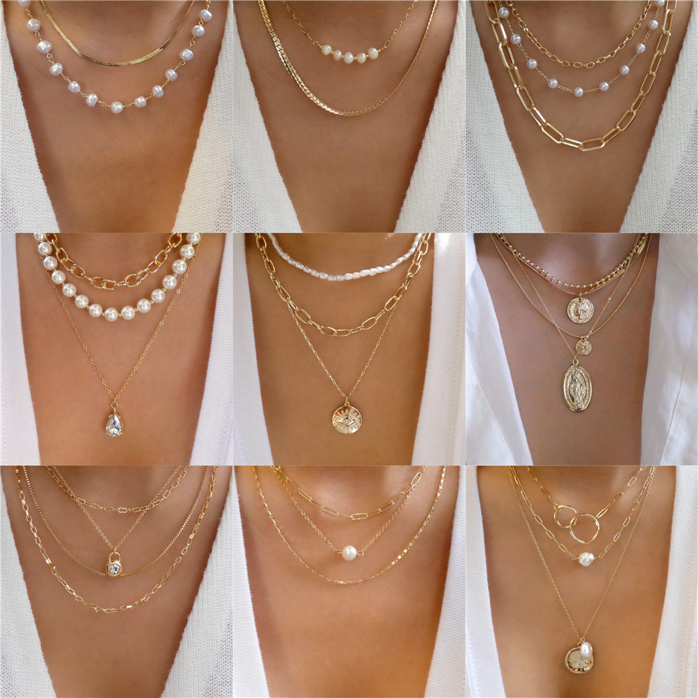 Trendy Gold-plate Geometric Be - огляд і ціна Pearl Choker Necklace Vintage