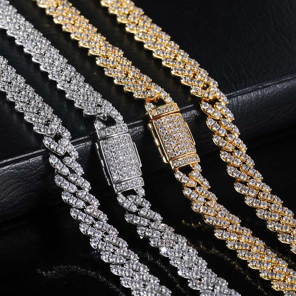 8MM1Row Zircon Women's Necklac - огляд і ціна Cuban Link Chain 12Mm