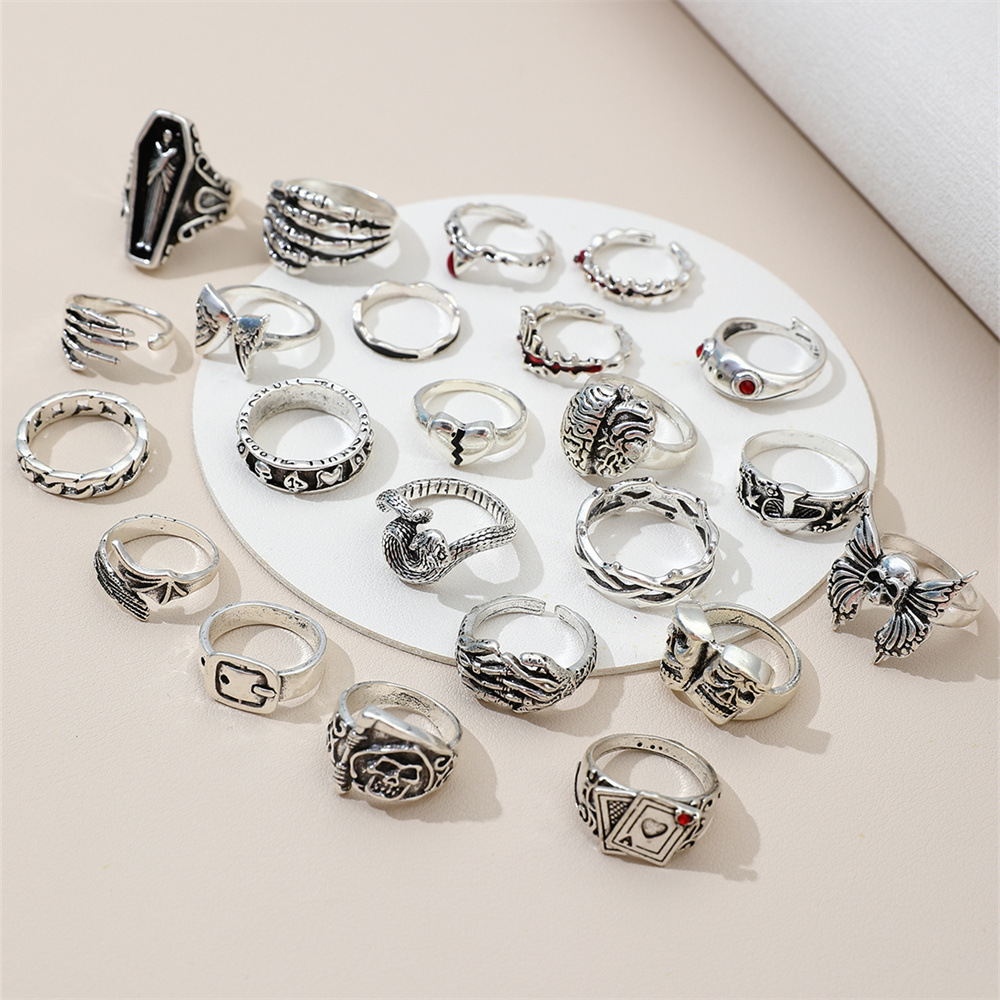 23Pcs Punk Geometric Knuckle F - огляд і ціна Vintage Punk Knuckle Rings Set