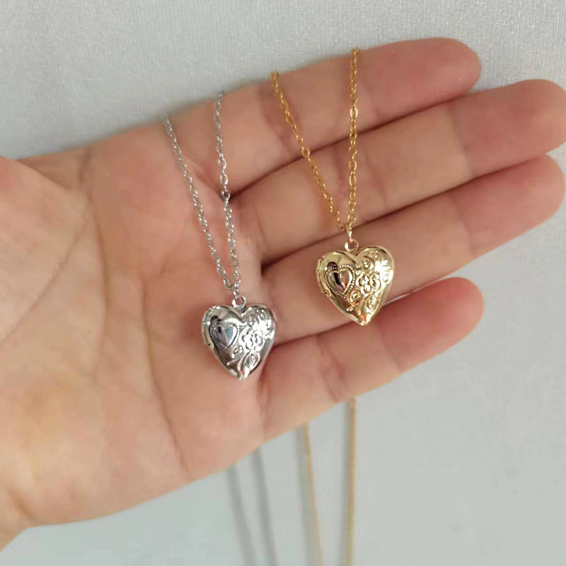1pc Tiny Heart 14mm Photo Fram - огляд і ціна Heart Locket Necklace Photo