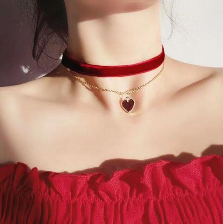 Romantic Double Layer Choker N - огляд і ціна Layered Pendant Necklace Aesthetic