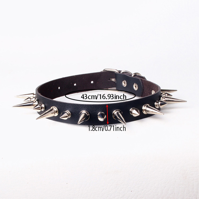 Punk Long Spike Choker Faux Le - огляд і ціна Goth Punk Spike Choker