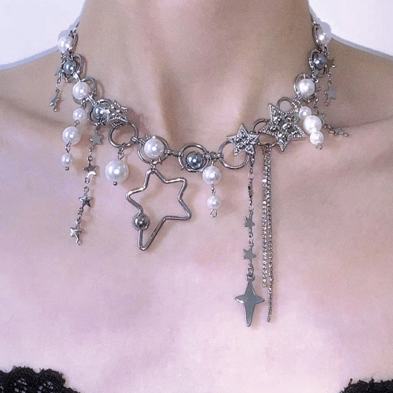 Y2K Jewelry Pearl Splicing Sta - огляд і ціна Pearl Choker Necklace Vintage