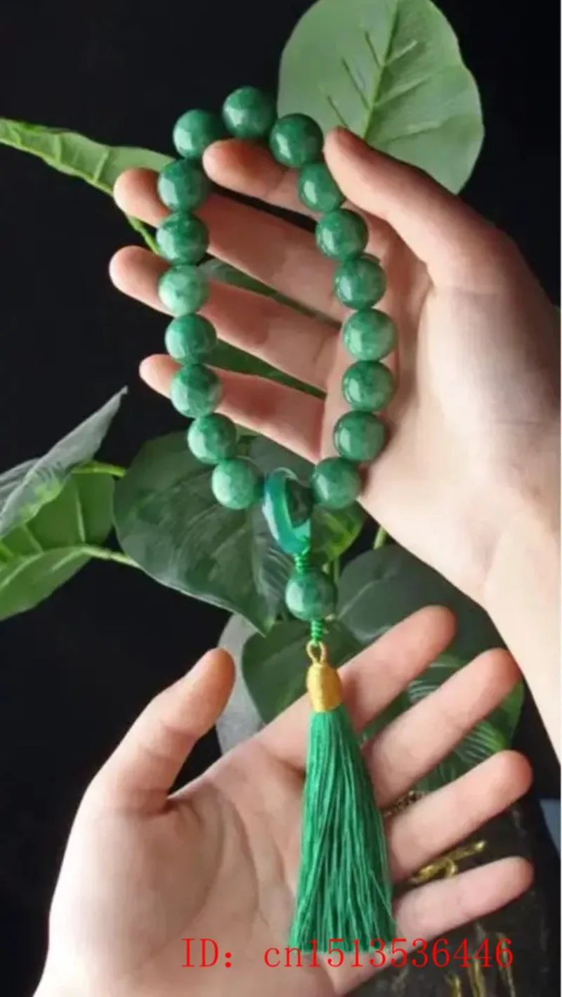 Green Jade Stone 12mm Beads Ta - огляд і ціна Bracelets